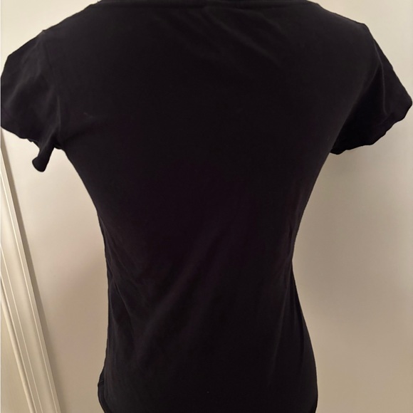 Vintage Billabong Black and Gold V-Neck Women's Tee Size Large - Picture 2 of 3